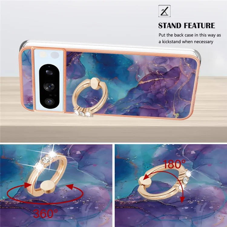 YB IMD Series-17 Style-E For Google Pixel 8 Pro Cover Marble Pattern IMD TPU Cell Phone Case
