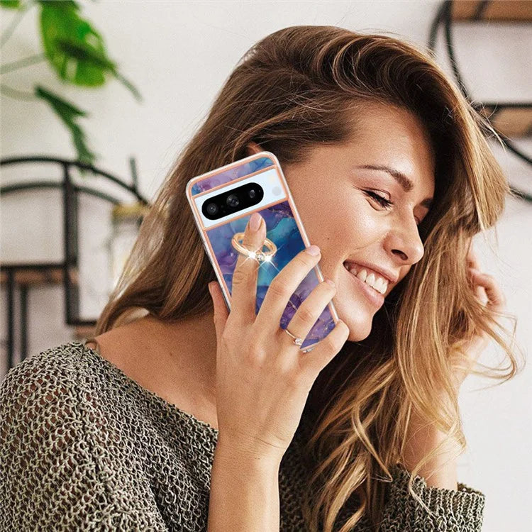YB IMD Series-17 Style-E For Google Pixel 8 Pro Cover Marble Pattern IMD TPU Cell Phone Case