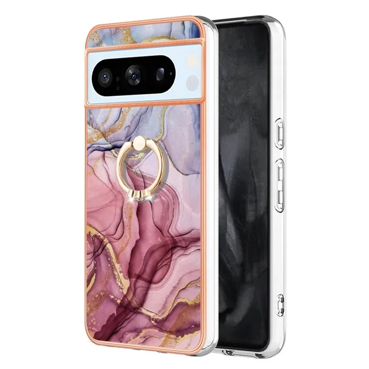 YB IMD Series-17 Style-E For Google Pixel 8 Pro Cover Marble Pattern IMD TPU Cell Phone Case Gold