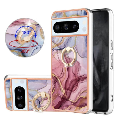 YB IMD Series-17 Style-E For Google Pixel 8 Pro Cover Marble Pattern IMD TPU Cell Phone Case Gold
