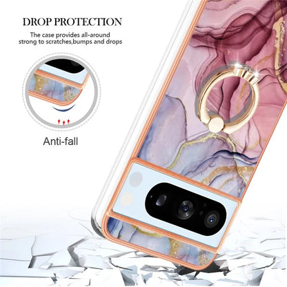 YB IMD Series-17 Style-E For Google Pixel 8 Pro Cover Marble Pattern IMD TPU Cell Phone Case Gold