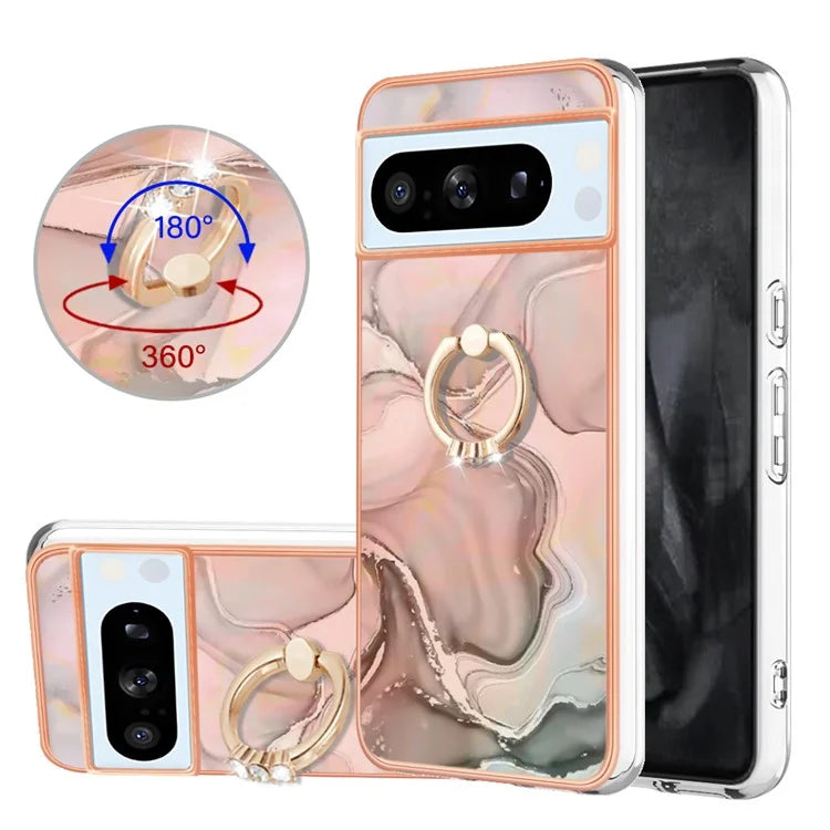 YB IMD Series-17 Style-E For Google Pixel 8 Pro Cover Marble Pattern IMD TPU Cell Phone Case