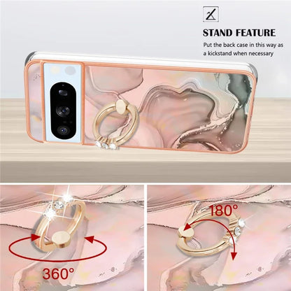 YB IMD Series-17 Style-E For Google Pixel 8 Pro Cover Marble Pattern IMD TPU Cell Phone Case
