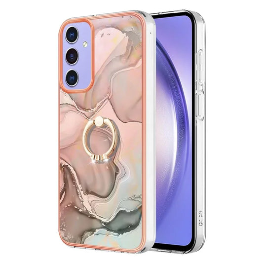 YB IMD Series-17 Style-E For Samsung Galaxy A15 5G Ring Kickstand Cover IMD TPU Cell Phone Case