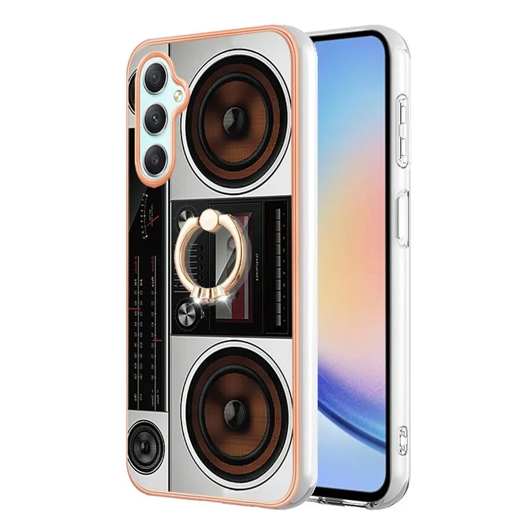 YB IMD Series-20 Style D for Samsung Galaxy A25 5G (Global) (161.0 x 76.5 x 8.3mm) Phone Case Ring Kickstand Phone Cover