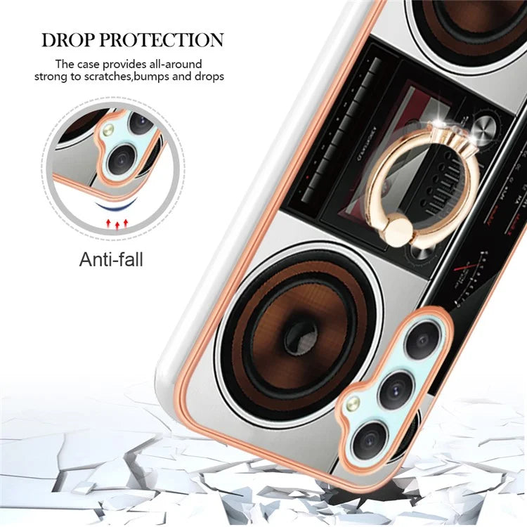 YB IMD Series-20 Style D for Samsung Galaxy A25 5G (Global) (161.0 x 76.5 x 8.3mm) Phone Case Ring Kickstand Phone Cover