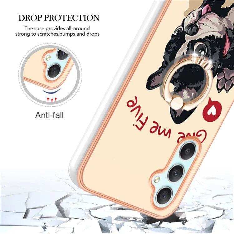 YB IMD Series-20 Style D for Samsung Galaxy A25 5G (Global) (161.0 x 76.5 x 8.3mm) Phone Case Ring Kickstand Phone Cover
