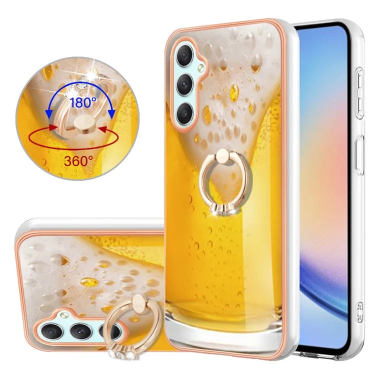 YB IMD Series-20 Style D for Samsung Galaxy A25 5G (Global) (161.0 x 76.5 x 8.3mm) Phone Case Ring Kickstand Phone Cover