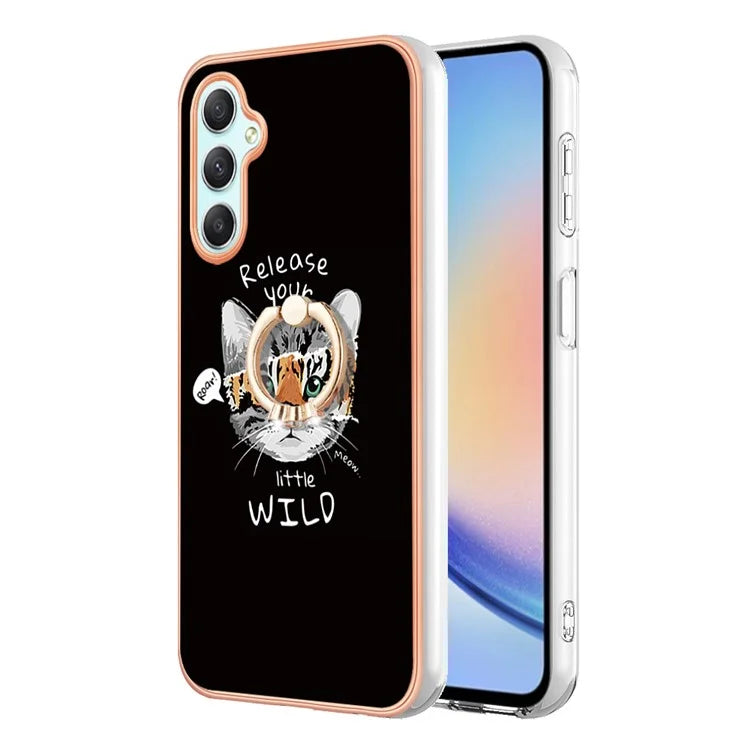 YB IMD Series-20 Style D for Samsung Galaxy A25 5G (Global) (161.0 x 76.5 x 8.3mm) Phone Case Ring Kickstand Phone Cover