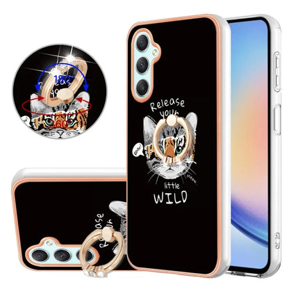 YB IMD Series-20 Style D for Samsung Galaxy A25 5G (Global) (161.0 x 76.5 x 8.3mm) Phone Case Ring Kickstand Phone Cover