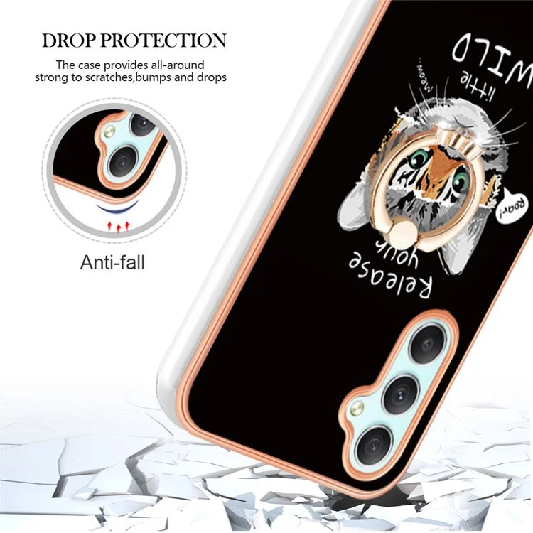 YB IMD Series-20 Style D for Samsung Galaxy A25 5G (Global) (161.0 x 76.5 x 8.3mm) Phone Case Ring Kickstand Phone Cover