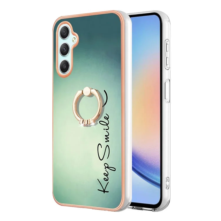 YB IMD Series-20 Style D for Samsung Galaxy A25 5G (Global) (161.0 x 76.5 x 8.3mm) Phone Case Ring Kickstand Phone Cover