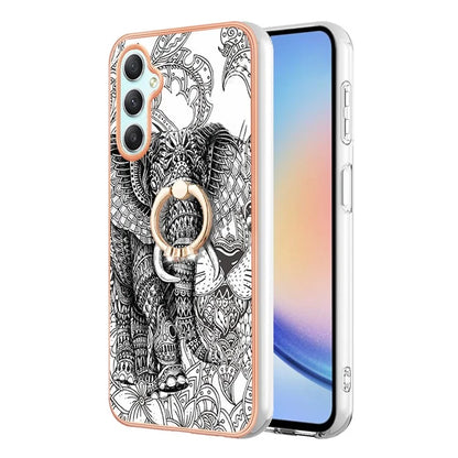 YB IMD Series-20 Style D for Samsung Galaxy A25 5G (Global) (161.0 x 76.5 x 8.3mm) Phone Case Ring Kickstand Phone Cover