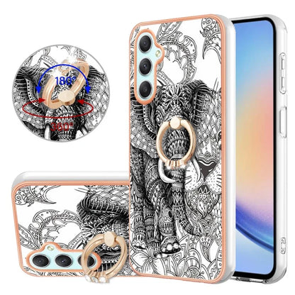 YB IMD Series-20 Style D for Samsung Galaxy A25 5G (Global) (161.0 x 76.5 x 8.3mm) Phone Case Ring Kickstand Phone Cover