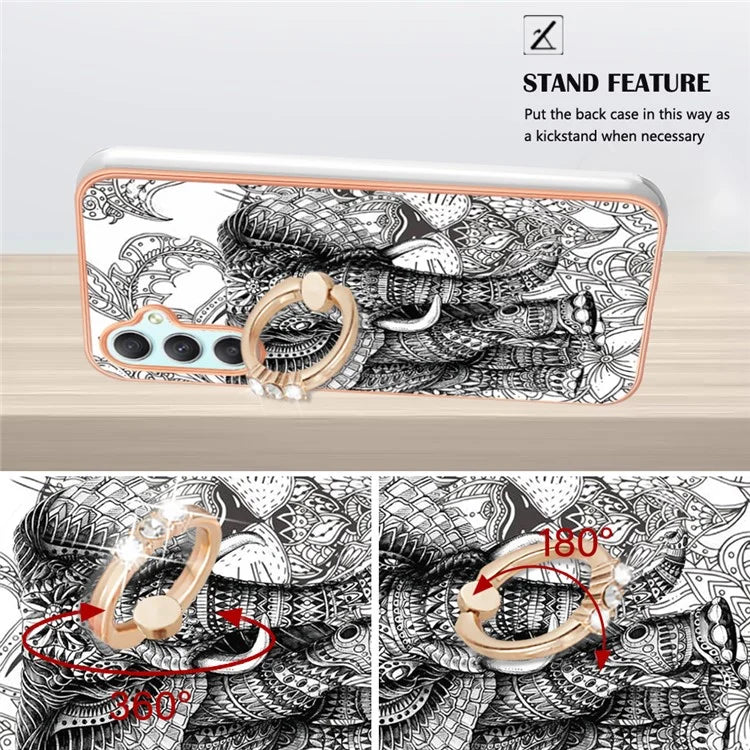 YB IMD Series-20 Style D for Samsung Galaxy A25 5G (Global) (161.0 x 76.5 x 8.3mm) Phone Case Ring Kickstand Phone Cover