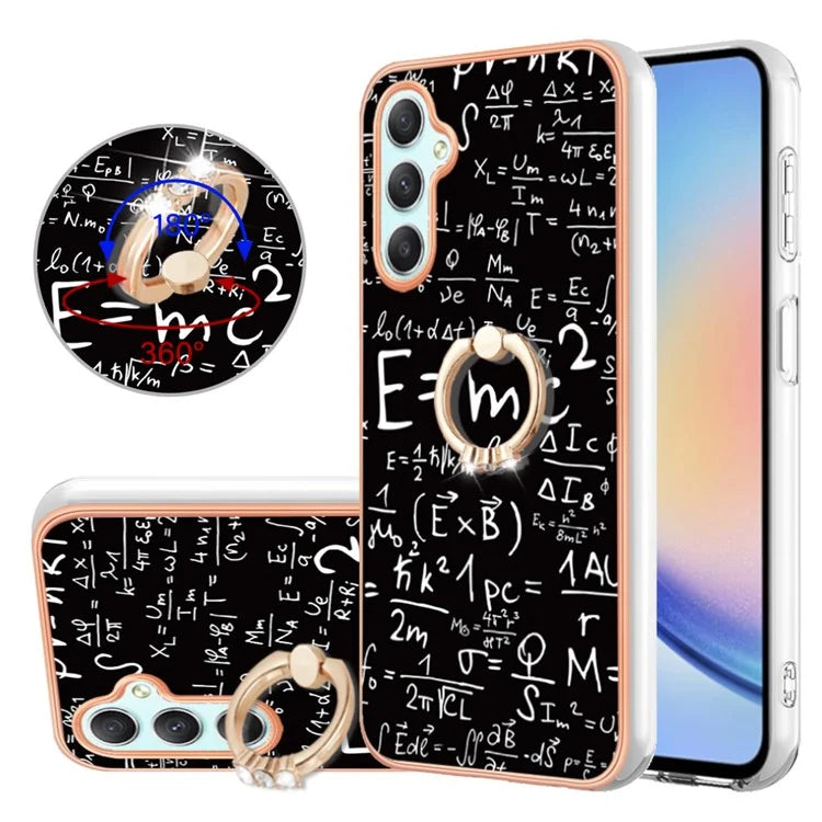 YB IMD Series-20 Style D for Samsung Galaxy A25 5G (Global) (161.0 x 76.5 x 8.3mm) Phone Case Ring Kickstand Phone Cover