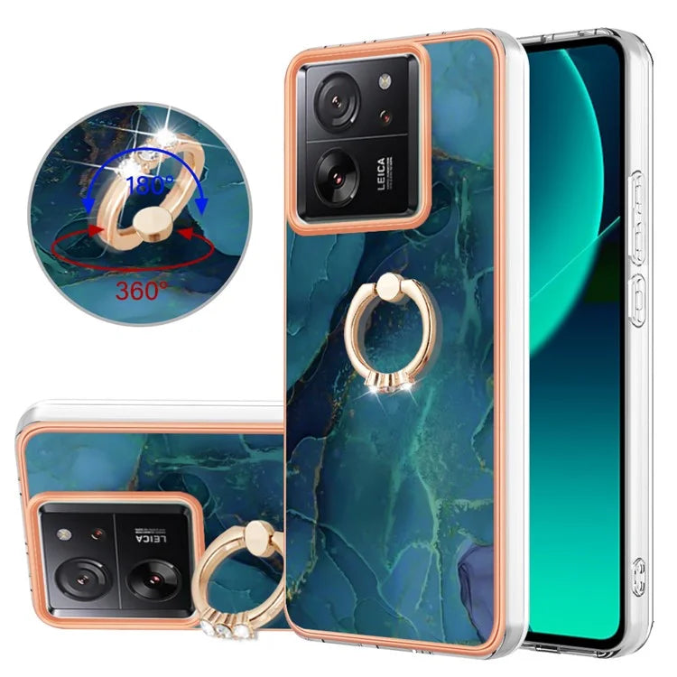 YB IMD Series-17 Style-E For Xiaomi 13T / 13T Pro / Redmi K60 Ultra Marble Pattern Shockproof Cover TPU Cell Phone Case