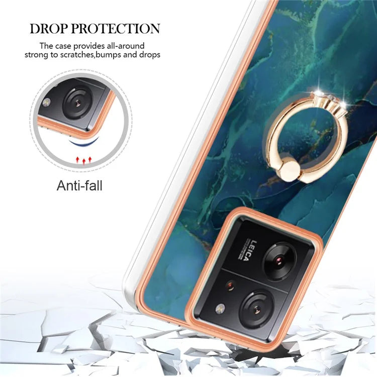 YB IMD Series-17 Style-E For Xiaomi 13T / 13T Pro / Redmi K60 Ultra Marble Pattern Shockproof Cover TPU Cell Phone Case