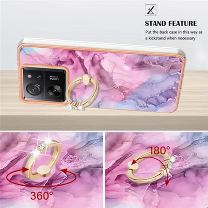 YB IMD Series-17 Style-E For Xiaomi 13T / 13T Pro / Redmi K60 Ultra Marble Pattern Shockproof Cover TPU Cell Phone Case
