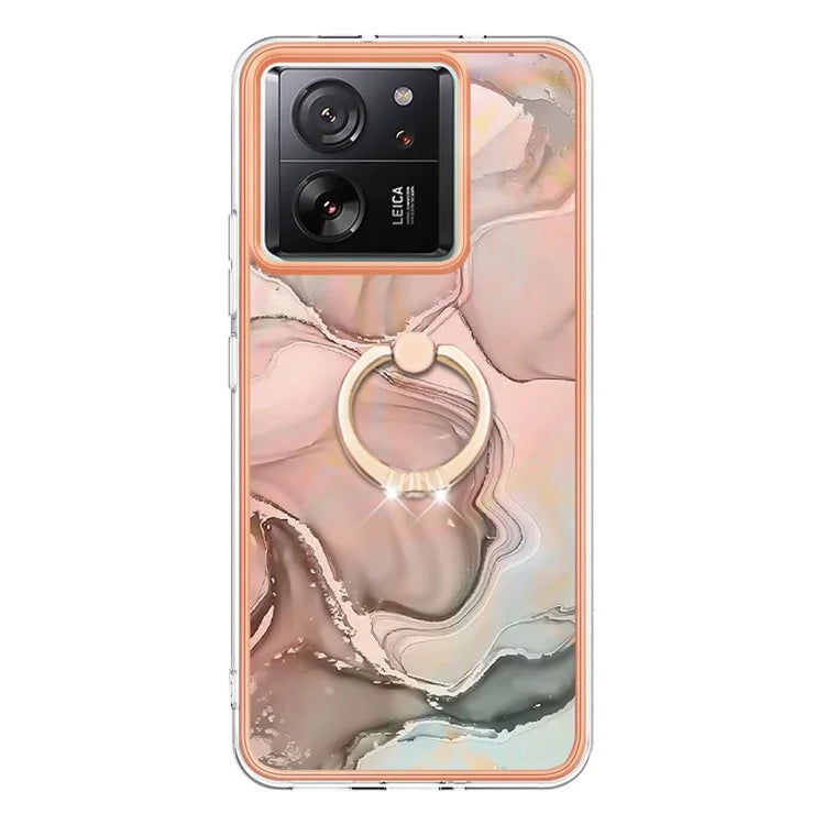 YB IMD Series-17 Style-E For Xiaomi 13T / 13T Pro / Redmi K60 Ultra Marble Pattern Shockproof Cover TPU Cell Phone Case