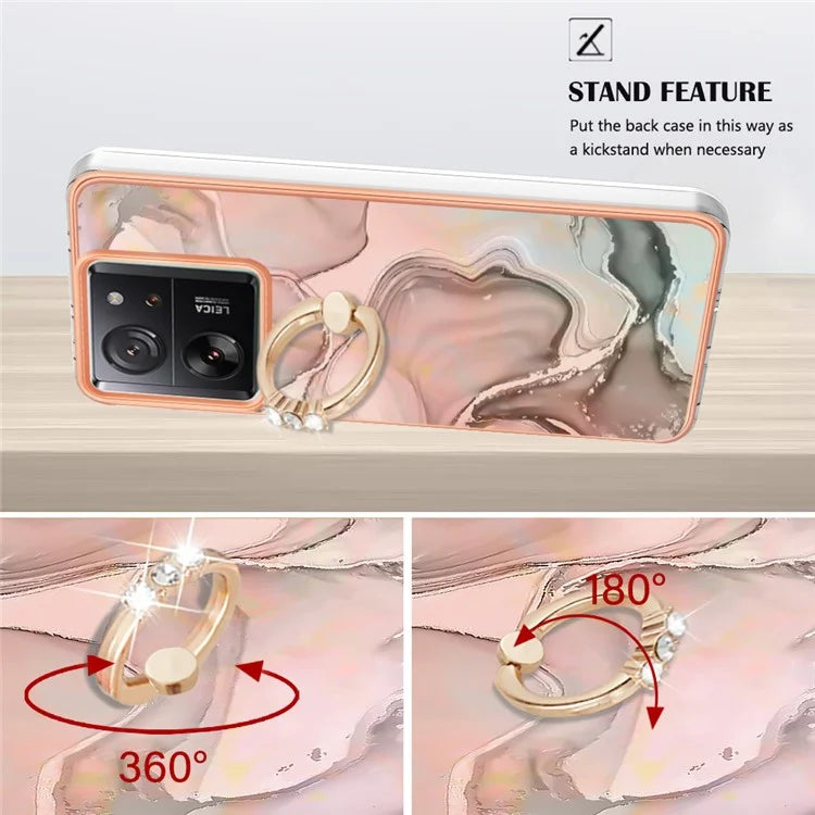 YB IMD Series-17 Style-E For Xiaomi 13T / 13T Pro / Redmi K60 Ultra Marble Pattern Shockproof Cover TPU Cell Phone Case
