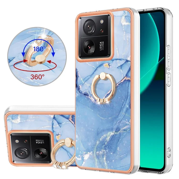 YB IMD Series-17 Style-E For Xiaomi 13T / 13T Pro / Redmi K60 Ultra Marble Pattern Shockproof Cover TPU Cell Phone Case