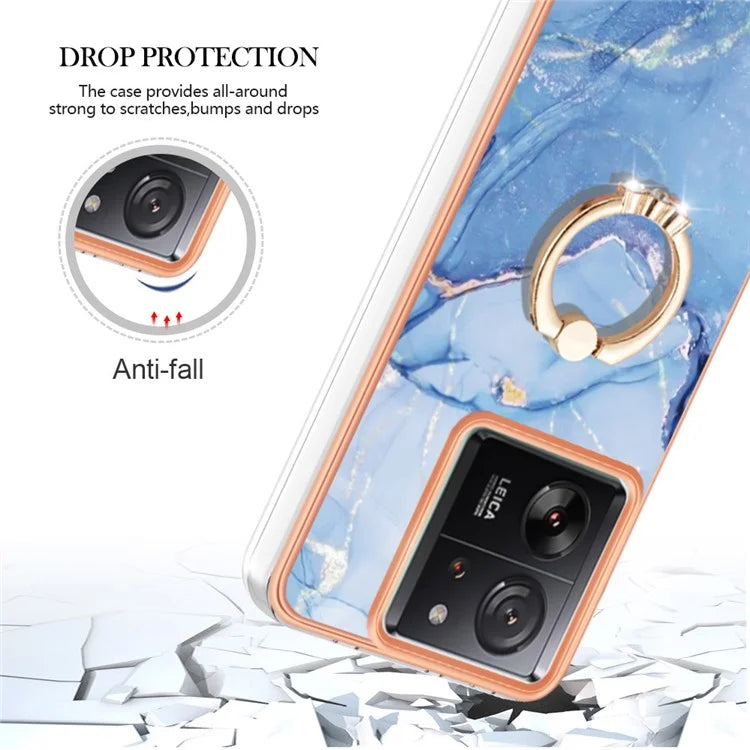 YB IMD Series-17 Style-E For Xiaomi 13T / 13T Pro / Redmi K60 Ultra Marble Pattern Shockproof Cover TPU Cell Phone Case