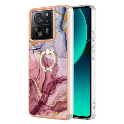 YB IMD Series-17 Style-E For Xiaomi 13T / 13T Pro / Redmi K60 Ultra Marble Pattern Shockproof Cover TPU Cell Phone Case Gold