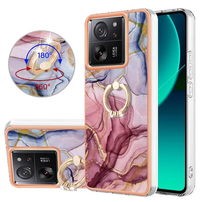 YB IMD Series-17 Style-E For Xiaomi 13T / 13T Pro / Redmi K60 Ultra Marble Pattern Shockproof Cover TPU Cell Phone Case Gold
