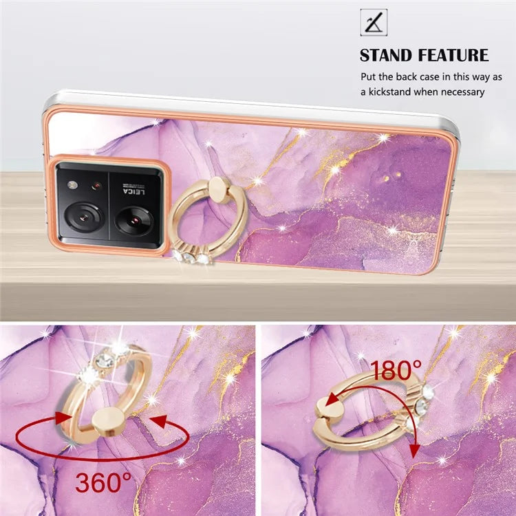 YB IMD Series-10 For Xiaomi 13T / 13T Pro / Redmi K60 Ultra TPU Phone Case Rotate Ring Protective Cover