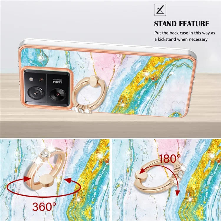YB IMD Series-10 For Xiaomi 13T / 13T Pro / Redmi K60 Ultra TPU Phone Case Rotate Ring Protective Cover