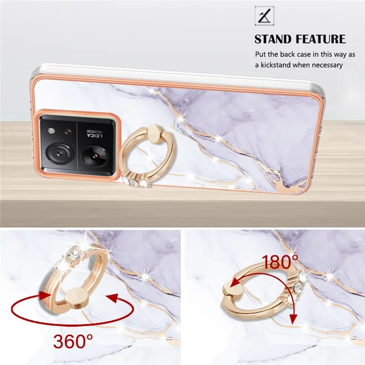 YB IMD Series-10 For Xiaomi 13T / 13T Pro / Redmi K60 Ultra TPU Phone Case Rotate Ring Protective Cover