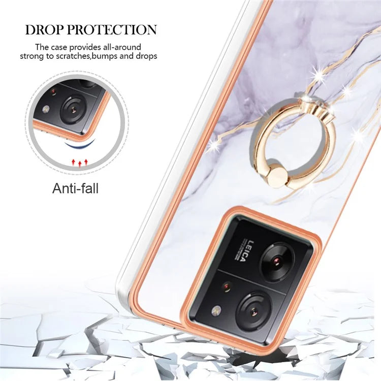 YB IMD Series-10 For Xiaomi 13T / 13T Pro / Redmi K60 Ultra TPU Phone Case Rotate Ring Protective Cover