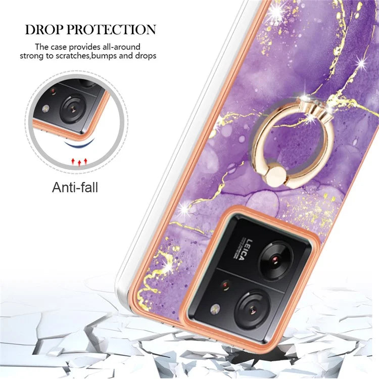 YB IMD Series-10 For Xiaomi 13T / 13T Pro / Redmi K60 Ultra TPU Phone Case Rotate Ring Protective Cover