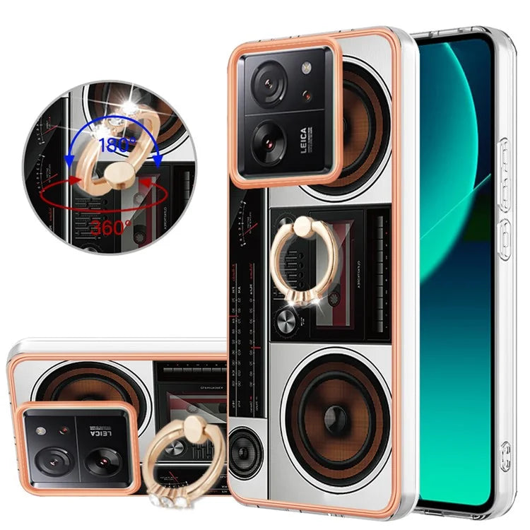 YB IMD Series-20 Style D for Xiaomi 13T / 13T Pro / Redmi K60 Ultra Phone Case Kickstand Electroplated Cover