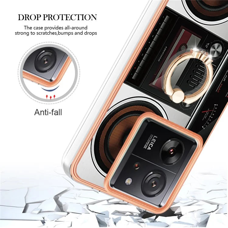 YB IMD Series-20 Style D for Xiaomi 13T / 13T Pro / Redmi K60 Ultra Phone Case Kickstand Electroplated Cover
