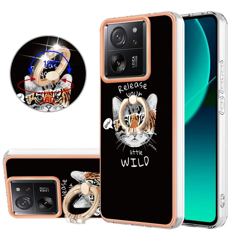 YB IMD Series-20 Style D for Xiaomi 13T / 13T Pro / Redmi K60 Ultra Phone Case Kickstand Electroplated Cover