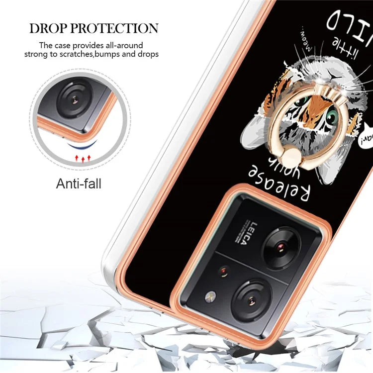 YB IMD Series-20 Style D for Xiaomi 13T / 13T Pro / Redmi K60 Ultra Phone Case Kickstand Electroplated Cover