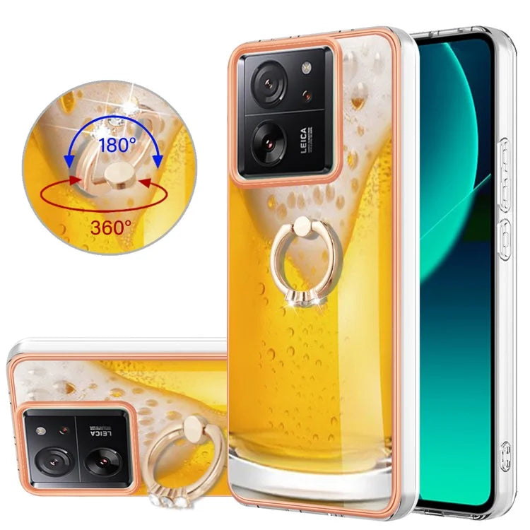 YB IMD Series-20 Style D for Xiaomi 13T / 13T Pro / Redmi K60 Ultra Phone Case Kickstand Electroplated Cover