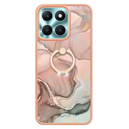 YB IMD Series-17 Style-E For Honor X6a 4G Cell Phone Cases Marble Pattern TPU Drop-proof Cover