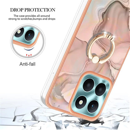 YB IMD Series-17 Style-E For Honor X6a 4G Cell Phone Cases Marble Pattern TPU Drop-proof Cover