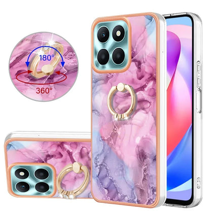 YB IMD Series-17 Style-E For Honor X6a 4G Cell Phone Cases Marble Pattern TPU Drop-proof Cover