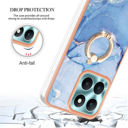 YB IMD Series-17 Style-E For Honor X6a 4G Cell Phone Cases Marble Pattern TPU Drop-proof Cover