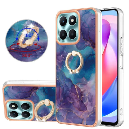 YB IMD Series-17 Style-E For Honor X6a 4G Cell Phone Cases Marble Pattern TPU Drop-proof Cover