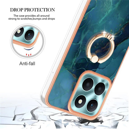 YB IMD Series-17 Style-E For Honor X6a 4G Cell Phone Cases Marble Pattern TPU Drop-proof Cover
