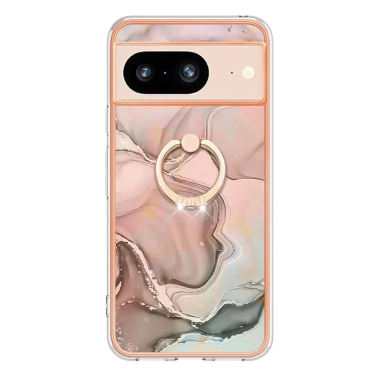 YB IMD Series-17 Style-E For Google Pixel 8 Kickstand Electroplating Cover TPU Cell Phone Case