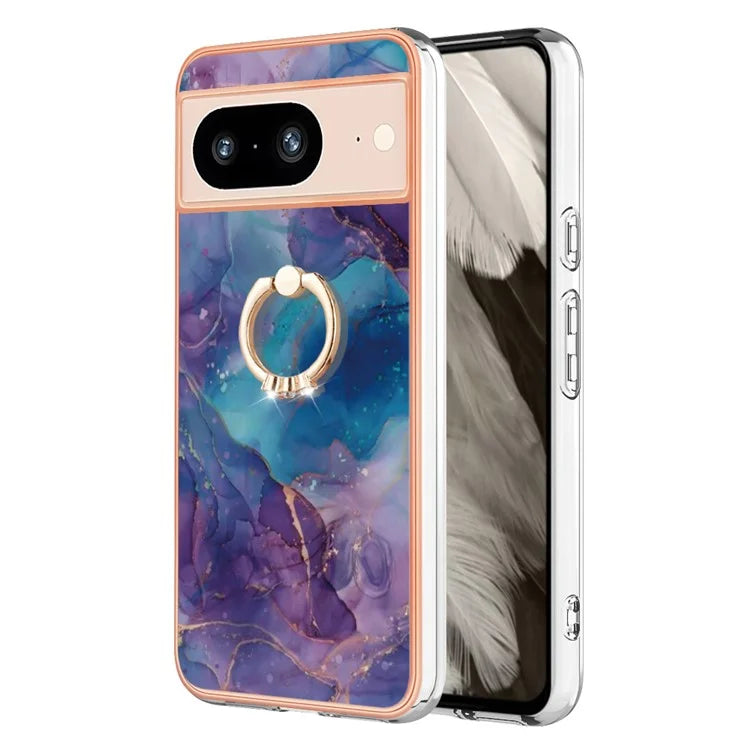 YB IMD Series-17 Style-E For Google Pixel 8 Kickstand Electroplating Cover TPU Cell Phone Case