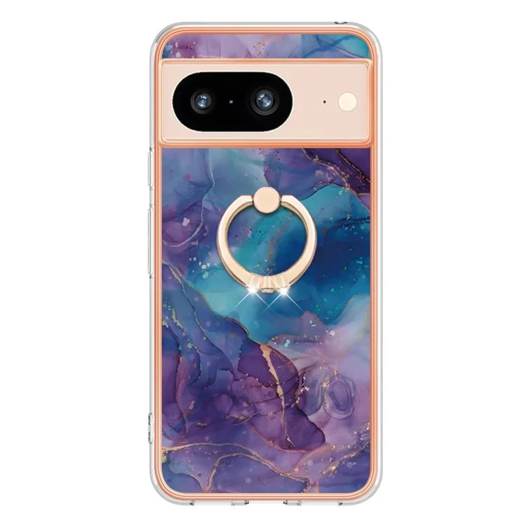 YB IMD Series-17 Style-E For Google Pixel 8 Kickstand Electroplating Cover TPU Cell Phone Case