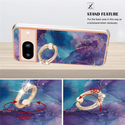 YB IMD Series-17 Style-E For Google Pixel 8 Kickstand Electroplating Cover TPU Cell Phone Case