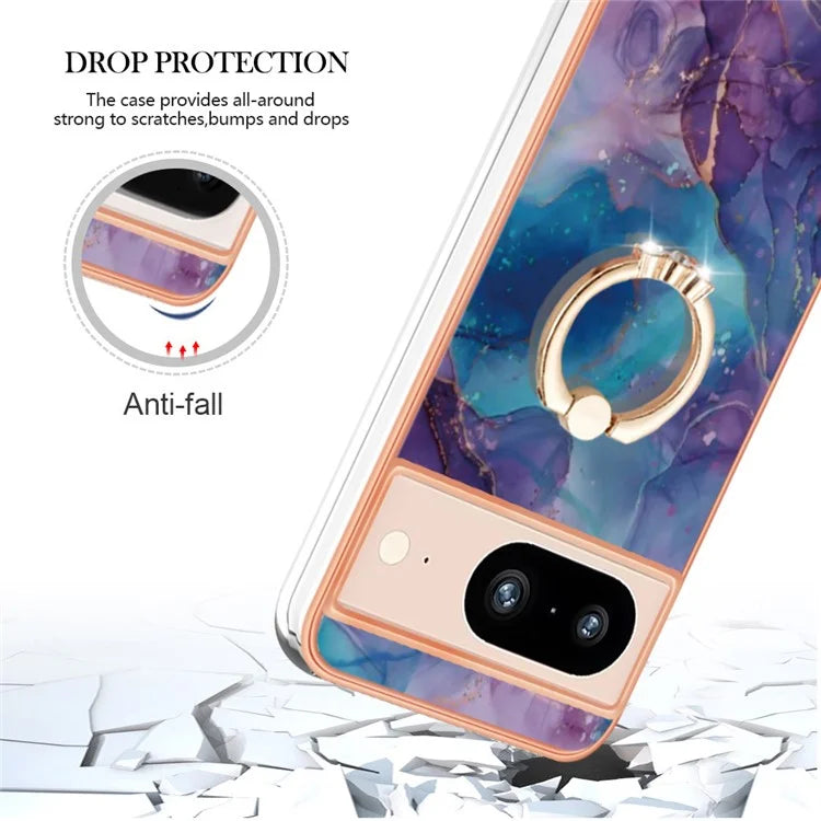 YB IMD Series-17 Style-E For Google Pixel 8 Kickstand Electroplating Cover TPU Cell Phone Case